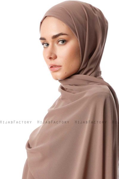Derya - Hijab Pratico Chiffon Taupe Scuro