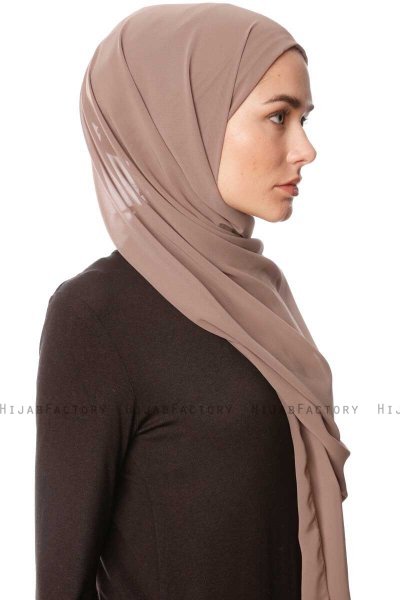 Derya - Hijab Pratico Chiffon Taupe Scuro