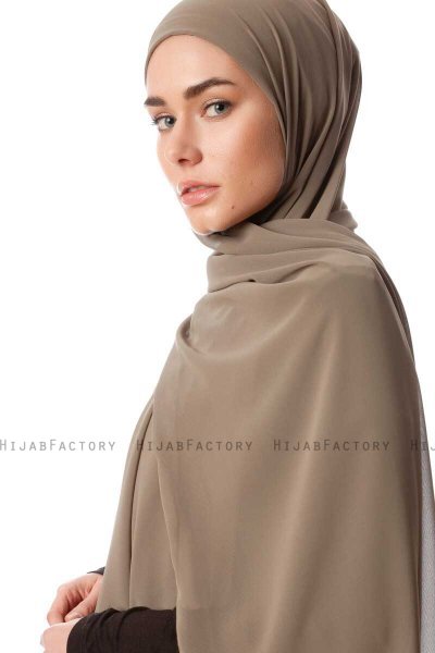 Derya - Hijab Pratico Chiffon Verde Oliva