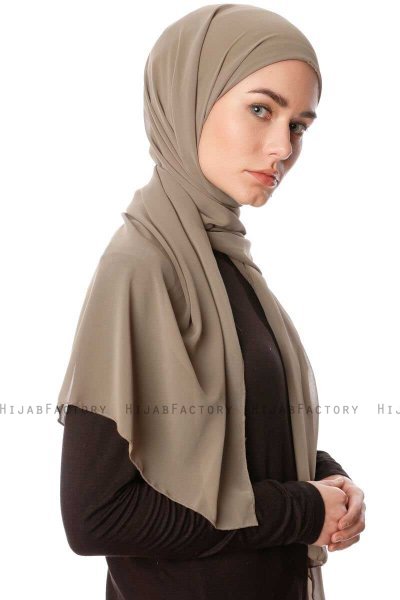 Derya - Hijab Pratico Chiffon Verde Oliva