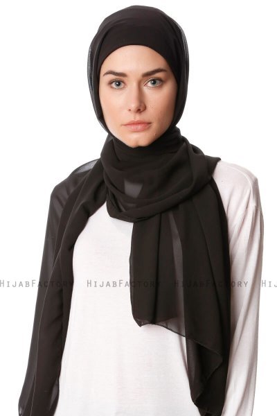 Derya - Hijab Pratico Chiffon Nero
