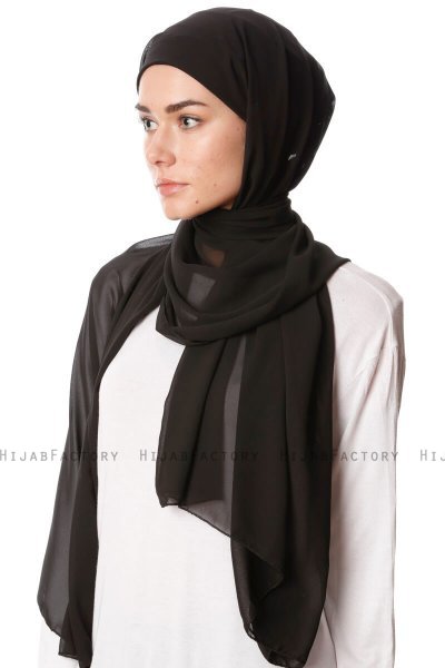 Derya - Hijab Pratico Chiffon Nero