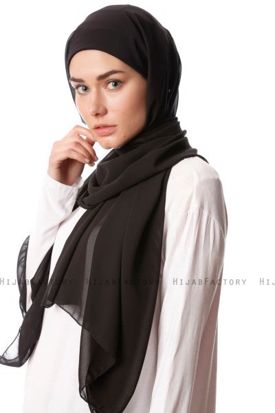 Derya - Hijab Pratico Chiffon Nero