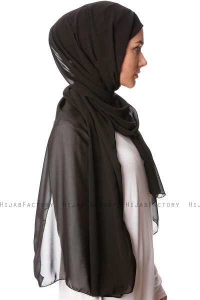 Derya - Hijab Pratico Chiffon Nero