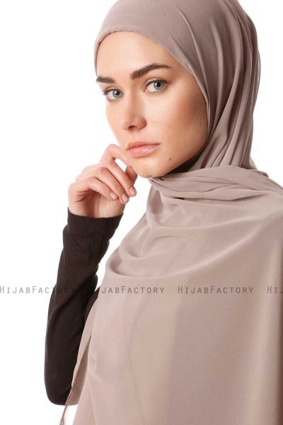 Derya - Hijab Pratico Chiffon Taupe Chiaro