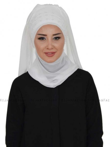 Diana Offwhite Praktisk Hijab Sjal Ayse Turban 326207b