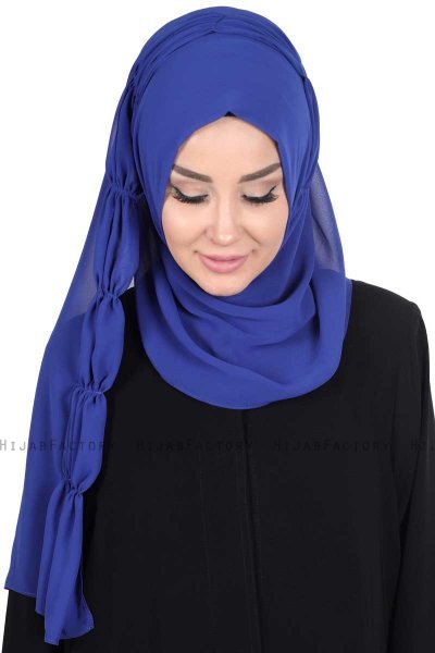 Disa - Hijab Chiffon Pratico Blu