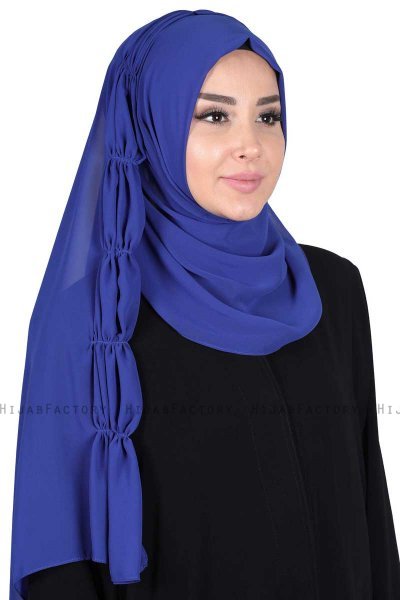 Disa - Hijab Chiffon Pratico Blu