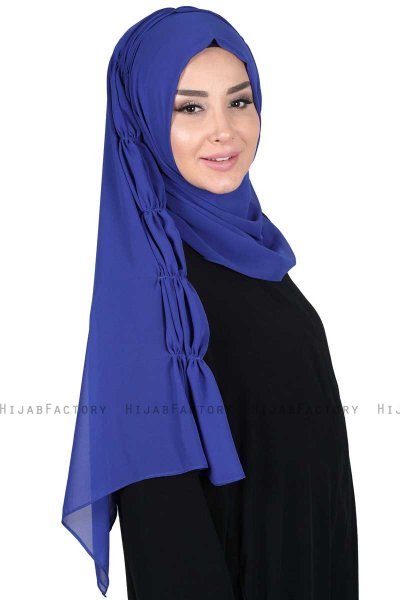 Disa - Hijab Chiffon Pratico Blu