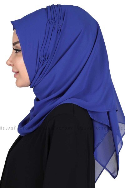 Disa - Hijab Chiffon Pratico Blu