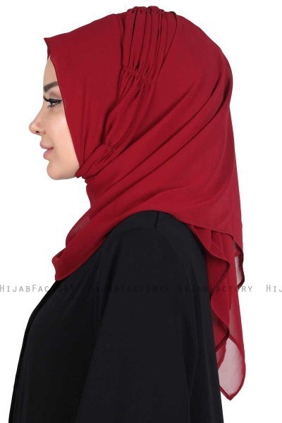 Disa - Hijab Chiffon Pratico Bordò