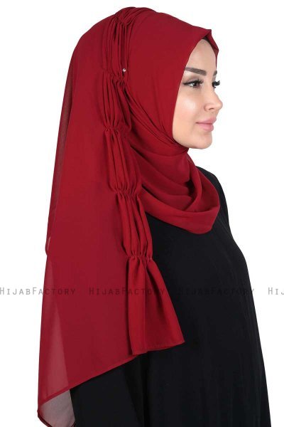 Disa - Hijab Chiffon Pratico Bordò