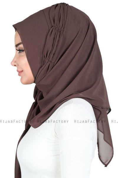 Disa - Hijab Chiffon Pratico Marrone
