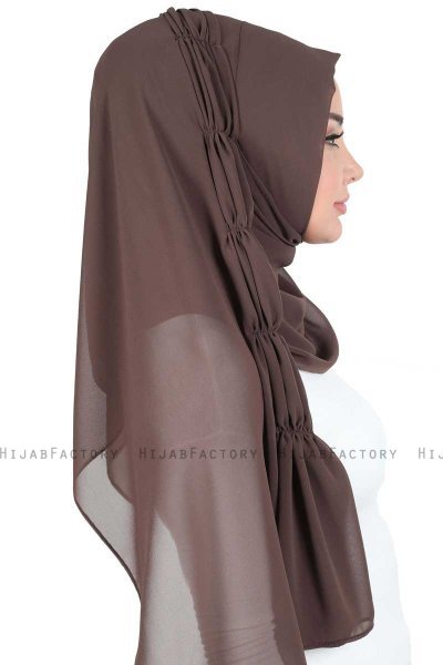 Disa - Hijab Chiffon Pratico Marrone