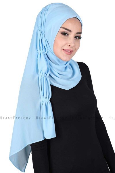 Disa - Hijab Chiffon Pratico Azzurro