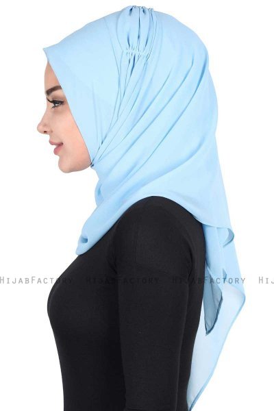 Disa - Hijab Chiffon Pratico Azzurro