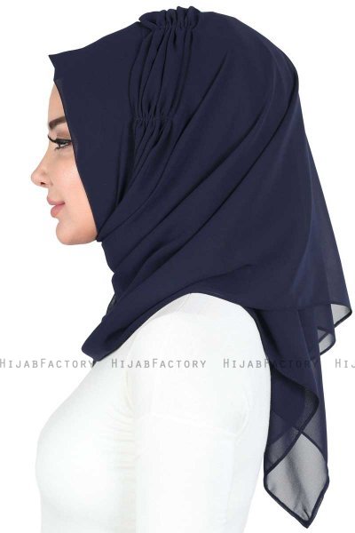 Disa - Hijab Chiffon Pratico Blu Navy