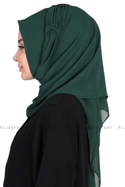 Disa - Hijab Chiffon Pratico Verde Scuro