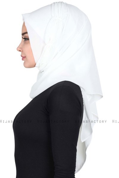 Disa - Hijab Chiffon Pratico Bianco Sporco