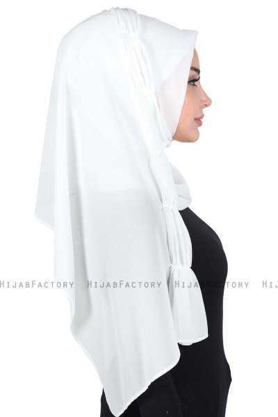Disa - Hijab Chiffon Pratico Bianco Sporco
