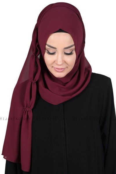 Disa - Hijab Chiffon Pratico Prugna