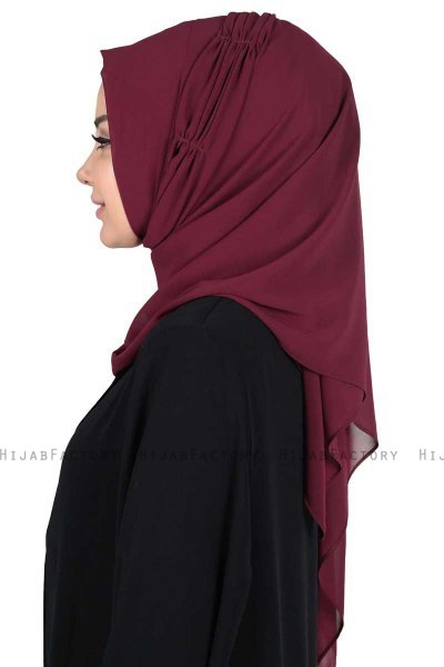 Disa - Hijab Chiffon Pratico Prugna