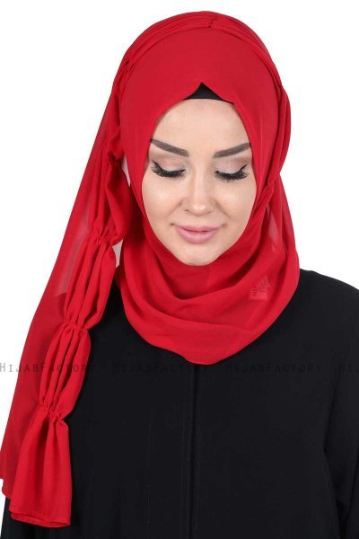 Disa - Hijab Chiffon Pratico Rosso