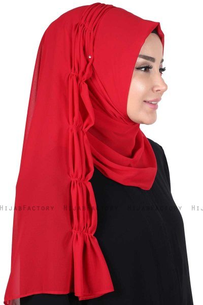 Disa - Hijab Chiffon Pratico Rosso