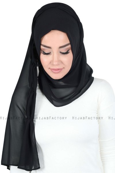 Disa - Hijab Chiffon Pratico Nero