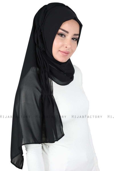 Disa - Hijab Chiffon Pratico Nero