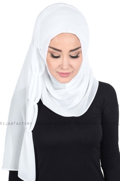 Disa - Hijab Chiffon Pratico Bianca