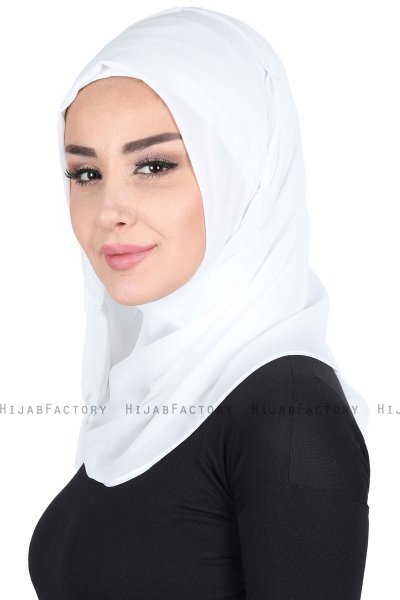 Disa - Hijab Chiffon Pratico Bianca