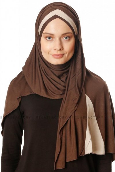 Duru - Hijab Jersey Marrone & Taupe