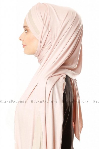 Duru - Hijab Jersey Rosa Antico & Taupe Chiaro