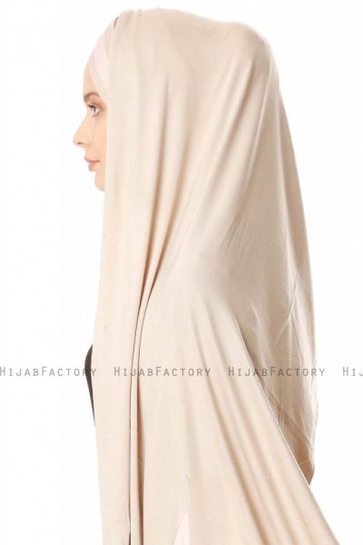 Duru - Hijab Jersey Taupe Chiaro & Rosa Antico