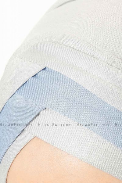 Duru - Hijab Jersey Grigio Chiaro & Azzurro