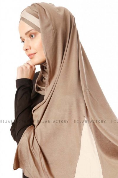 Duru - Hijab Jersey Taupe Scuro & Taupe