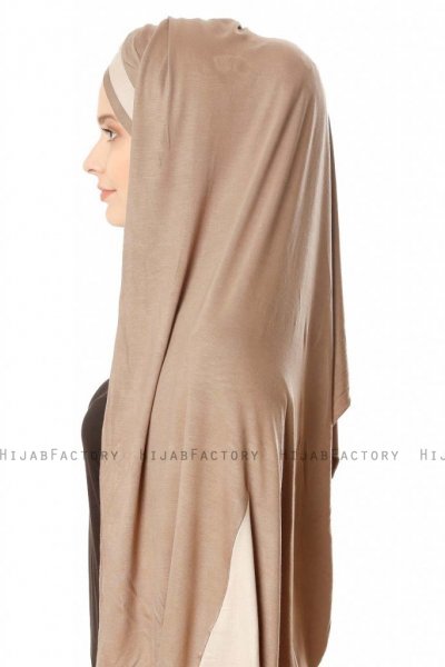 Duru - Hijab Jersey Taupe Scuro & Taupe