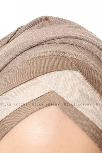 Duru - Hijab Jersey Taupe Scuro & Taupe