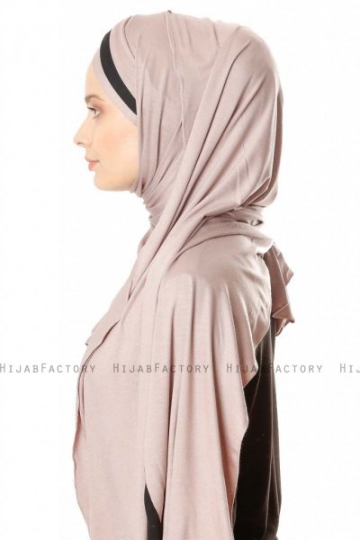 Duru - Hijab Jersey Grigio Pietra & Nero
