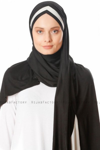 Duru - Hijab Jersey Nero & Grigio
