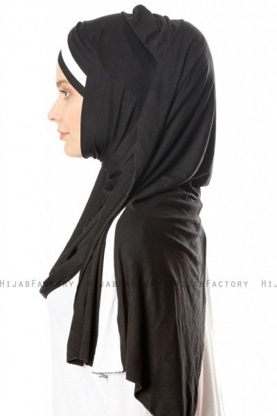 Duru - Hijab Jersey Nero & Bianca