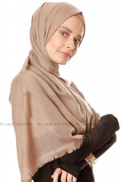 Ebru - Hijab Di Cotone Beige