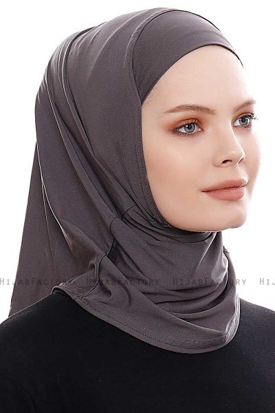 Elif - Hijab Sport Antracite - Ecardin