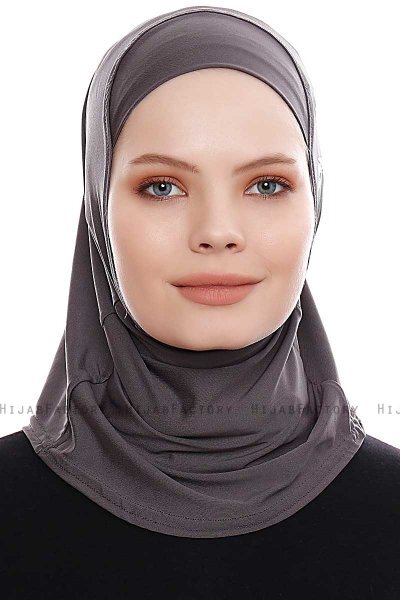 Elif - Hijab Sport Antracite - Ecardin