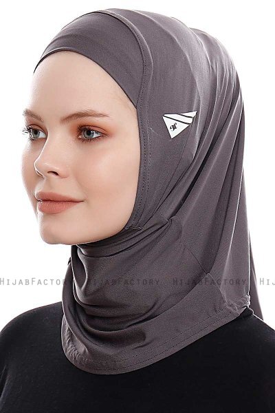 Elif - Hijab Sport Antracite - Ecardin