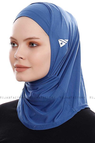 Elif - Hijab Sport Blu - Ecardin