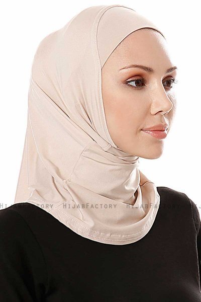 Elif - Hijab Sport Taupe Chiaro - Ecardin