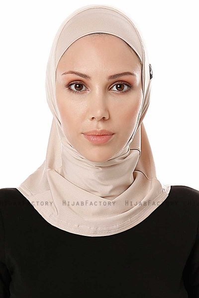 Elif - Hijab Sport Taupe Chiaro - Ecardin