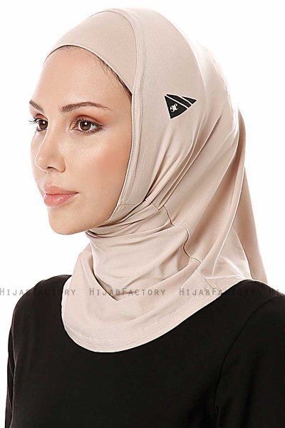Elif - Hijab Sport Taupe Chiaro - Ecardin